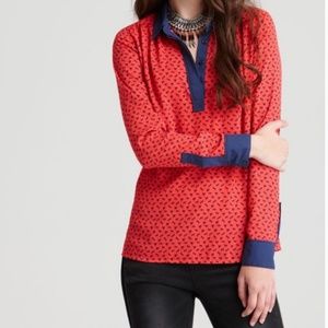 Free People | Horse Print Boyfriend Blouse Size L